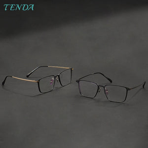 Men Full Rim Aluminium Magnesium Eyeglasses Frame Classic Rectangular Glasses Frame For Prescription Lenses