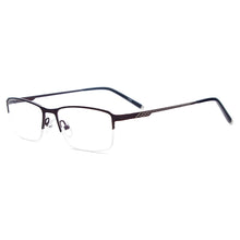 Load image into Gallery viewer, Men Lightweight Glasses Frame Metal Half Rim Square Spectacles Prescription Eyeglasses for Clear Lens with Degree