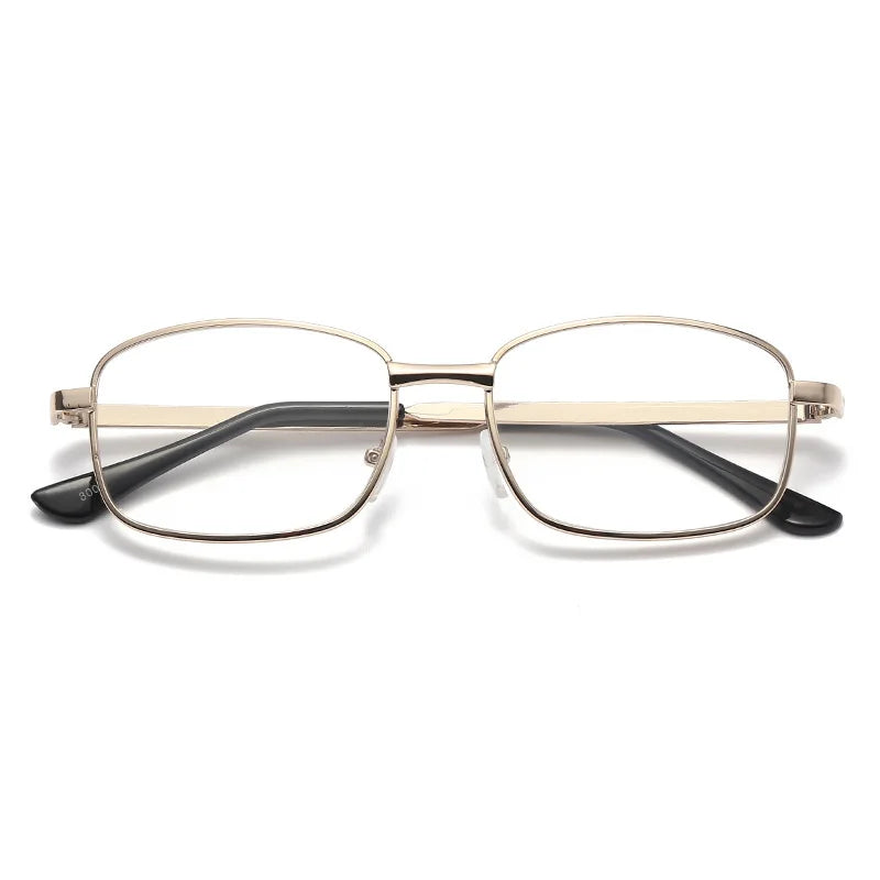 Men Reading Glasses Classic HD Anti Fatigue Presbyopic Eyeglasses Male Business Metal Full Frame Farsighted Eyewear +100 To +400