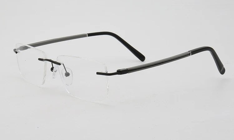 Men Rimless Eyeglasses Frame Strong Optical Frame Prescription Spectacle Frameless Glasses Lenses Size Width Shape Adjustable