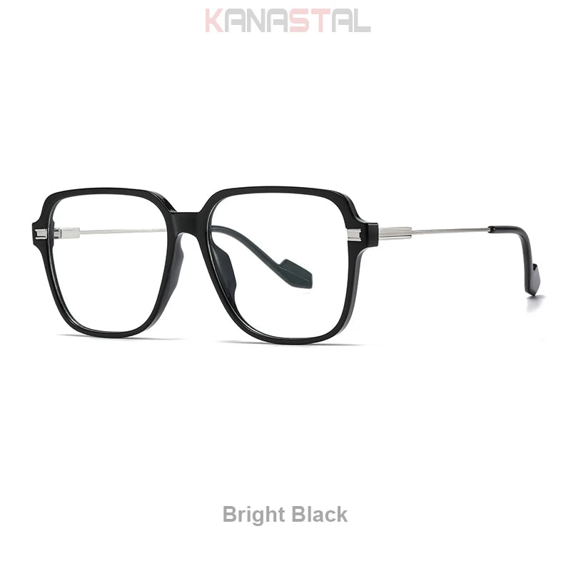 Men TR Metal Square Eyeglasses Frame Women Retro Eyewear Optical Blue Light Blocking Lenses Myopia Prescription Reading Glasses