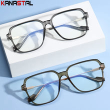Load image into Gallery viewer, Men TR Metal Square Eyeglasses Frame Women Retro Eyewear Optical Blue Light Blocking Lenses Myopia Prescription Reading Glasses