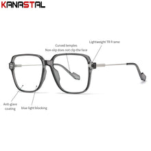 Load image into Gallery viewer, Men TR Metal Square Eyeglasses Frame Women Retro Eyewear Optical Blue Light Blocking Lenses Myopia Prescription Reading Glasses