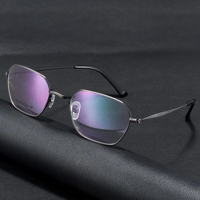 Men Titanium Alloy Glasses Frame Fashion Woman Polygon Ultralight Eye Myopia Prescription Eyeglasses