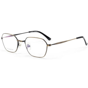 Men Titanium Alloy Glasses Frame Fashion Woman Polygon Ultralight Eye Myopia Prescription Eyeglasses