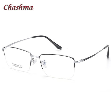 Men Titanium Frame Ultra Light Optical Spectacles for Men Half Square IP Plating Eyeglasses Prescription Frame