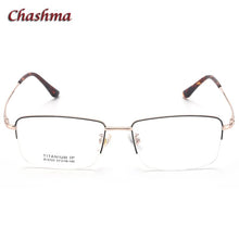 Load image into Gallery viewer, Men Titanium Frame Ultra Light Optical Spectacles for Men Half Square IP Plating Eyeglasses Prescription Frame