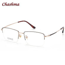 Load image into Gallery viewer, Men Titanium Frame Ultra Light Optical Spectacles for Men Half Square IP Plating Eyeglasses Prescription Frame