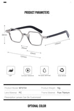 Load image into Gallery viewer, Men Titanium Glasses Frame Square Japan   Myopia Optical Prescription Acetate Eyeglasses Retro Small  Eyewear