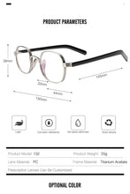 Load image into Gallery viewer, Men Titanium Glasses Frame Square Women Retro Luxury Prescription Myopia Optical Acetate Eyeglasses Vintage Small Japan Eyewear