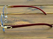 Load image into Gallery viewer, Men and Women natural wood legs rimless glasses frame high standard