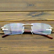 Load image into Gallery viewer, Men and Women natural wood legs rimless glasses frame high standard