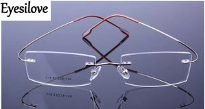 Men rimless Optical frame women Titanium Alloy eyeglasses frame Myopia Prescription glasses frames 9 colors