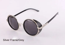 Load image into Gallery viewer, Men&#39;s Cooling Glasses Black Round Lenses Sunglasses Gold Frames Oculos Steampunk Feminino Mirro Lens Metal Alloy Frame Retro