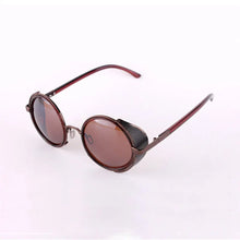Load image into Gallery viewer, Men&#39;s Cooling Glasses Black Round Lenses Sunglasses Gold Frames Oculos Steampunk Feminino Mirro Lens Metal Alloy Frame Retro