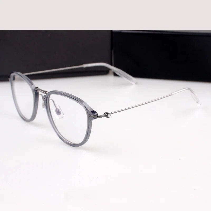 Men's Glasses Fashion Women's Myopia Glasses Frame High Grade Plate Oval Frame Ultra Light Pure Titanium Leg Korean MB0155O