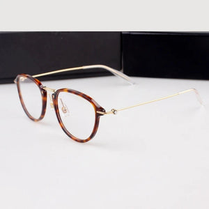 Men's Glasses Fashion Women's Myopia Glasses Frame High Grade Plate Oval Frame Ultra Light Pure Titanium Leg Korean MB0155O