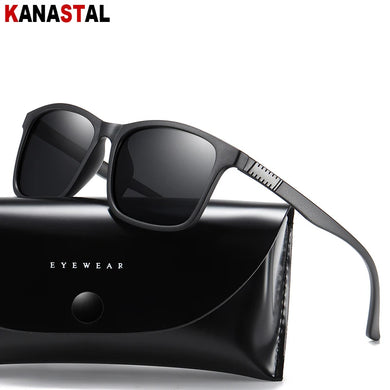 Men's Polarized Sunglasses UV400 TR90 Square Eyeglasses Frames Eyewear Driving Outdoor Sports Traveling Male Sun Glasses Retro