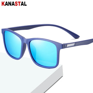 Men's Polarized Sunglasses UV400 TR90 Square Eyeglasses Frames Eyewear Driving Outdoor Sports Traveling Male Sun Glasses Retro