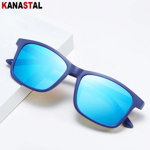 Men's Polarized Sunglasses UV400 TR90 Square Eyeglasses Frames Eyewear Driving Outdoor Sports Traveling Male Sun Glasses Retro
