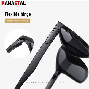 Men's Polarized Sunglasses UV400 TR90 Square Eyeglasses Frames Eyewear Driving Outdoor Sports Traveling Male Sun Glasses Retro