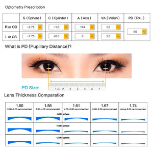 Men's glasses Progressive Multifocal Reading Glasses big face samll size lenses for high dioper prescription glasses customized