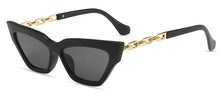 Carica l&#39;immagine nel visualizzatore di Gallery, Metal Chain Women&#39;s Sunglasses Luxury Brand Cat Eye Small Frame Sun Glasses for Female Eyewear UV400 Oculos De Sol