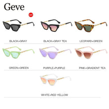 Carica l&#39;immagine nel visualizzatore di Gallery, Metal Chain Women&#39;s Sunglasses Luxury Brand Cat Eye Small Frame Sun Glasses for Female Eyewear UV400 Oculos De Sol