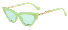 Carica l&#39;immagine nel visualizzatore di Gallery, Metal Chain Women&#39;s Sunglasses Luxury Brand Cat Eye Small Frame Sun Glasses for Female Eyewear UV400 Oculos De Sol