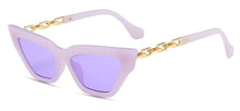 Carica l&#39;immagine nel visualizzatore di Gallery, Metal Chain Women&#39;s Sunglasses Luxury Brand Cat Eye Small Frame Sun Glasses for Female Eyewear UV400 Oculos De Sol