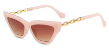 Carica l&#39;immagine nel visualizzatore di Gallery, Metal Chain Women&#39;s Sunglasses Luxury Brand Cat Eye Small Frame Sun Glasses for Female Eyewear UV400 Oculos De Sol