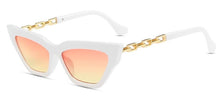 Carica l&#39;immagine nel visualizzatore di Gallery, Metal Chain Women&#39;s Sunglasses Luxury Brand Cat Eye Small Frame Sun Glasses for Female Eyewear UV400 Oculos De Sol