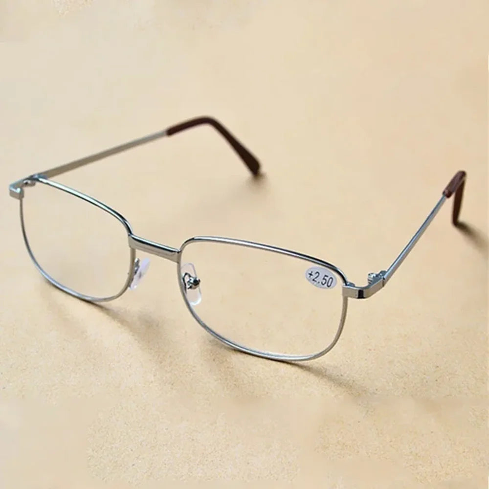 Metal Frame Reading Glasses Anti-Blue Light Ultra-Light Glasses Anti-Fatigue Transparent Portable Gift for Parents Eyewear