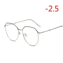 Load image into Gallery viewer, Metal Irregular Polygon Myopia Eyeglasses Women Men Vintage Cat Eye Prescription Spectacles Diopter 0 -0.5 -0.75 -1.0 To -4.0