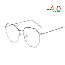 Load image into Gallery viewer, Metal Irregular Polygon Myopia Eyeglasses Women Men Vintage Cat Eye Prescription Spectacles Diopter 0 -0.5 -0.75 -1.0 To -4.0