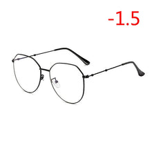 Load image into Gallery viewer, Metal Irregular Polygon Myopia Eyeglasses Women Men Vintage Cat Eye Prescription Spectacles Diopter 0 -0.5 -0.75 -1.0 To -4.0