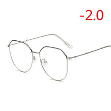 Load image into Gallery viewer, Metal Irregular Polygon Myopia Eyeglasses Women Men Vintage Cat Eye Prescription Spectacles Diopter 0 -0.5 -0.75 -1.0 To -4.0