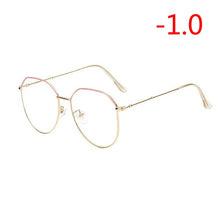 Load image into Gallery viewer, Metal Irregular Polygon Myopia Eyeglasses Women Men Vintage Cat Eye Prescription Spectacles Diopter 0 -0.5 -0.75 -1.0 To -4.0