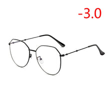 Load image into Gallery viewer, Metal Irregular Polygon Myopia Eyeglasses Women Men Vintage Cat Eye Prescription Spectacles Diopter 0 -0.5 -0.75 -1.0 To -4.0