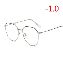 Load image into Gallery viewer, Metal Irregular Polygon Myopia Eyeglasses Women Men Vintage Cat Eye Prescription Spectacles Diopter 0 -0.5 -0.75 -1.0 To -4.0