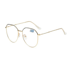 Load image into Gallery viewer, Metal Irregular Polygon Myopia Eyeglasses Women Men Vintage Cat Eye Prescription Spectacles Diopter 0 -0.5 -0.75 -1.0 To -4.0