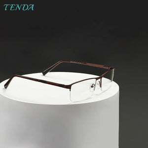 Metal Large Half Rim Rectangular Men Glasses Frame For Prescription Lens