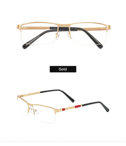 Metal Large Half Rim Rectangular Men Glasses Frame For Prescription Lens