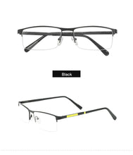 Load image into Gallery viewer, Metal Large Half Rim Rectangular Men Glasses Frame For Prescription Lens