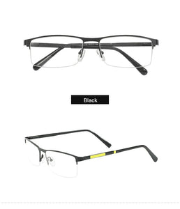 Metal Large Half Rim Rectangular Men Glasses Frame For Prescription Lens