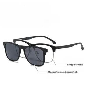 Metal Magnetic Suction Sleeve Mirror Business Polarized Men's Sunglasses Driving Fishing Optical Prescription Glasses men's 2342