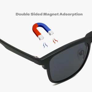 Metal Magnetic Suction Sleeve Mirror Business Polarized Men's Sunglasses Driving Fishing Optical Prescription Glasses men's 2342