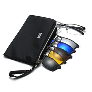 Metal Magnetic Suction Sleeve Mirror Business Polarized Men's Sunglasses Driving Fishing Optical Prescription Glasses men's 2342