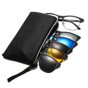 Metal Magnetic Suction Sleeve Mirror Business Polarized Men's Sunglasses Driving Fishing Optical Prescription Glasses men's 2342