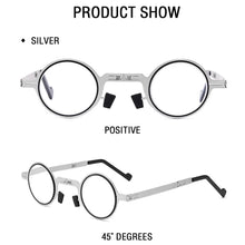 Load image into Gallery viewer, Metal Round Folding Reading Glasses Men Blue Light Computer Grade Glasses Narrow Eyeglasses Frame For Men Gafas +3.5
